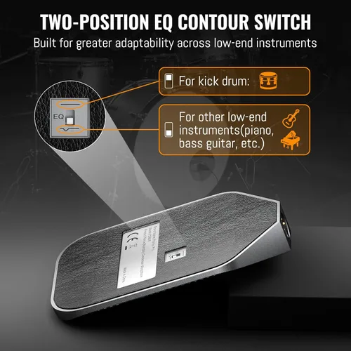 Vista 4 de Phenyx Pro Micrófono condensador de límite, micrófono supercardioide de tambor con conector XLR, interruptor ecualizador de dos posiciones