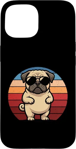 Vista 6 de Retro Pug Dog Mom Dog Dad Funny Pug Case for iPhone 17