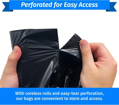 Vista 4 de Reli. SuperValue - Bolsas de basura de 65 galones, 60 unidades, fabricadas en Estados Unidos, resistentes, bolsas de basura negras multiusos