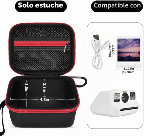 Vista 4 de ANKHOH Funda para Polaroid Go Gen 2/3, para Polaroid Go 9035/9071/9070 Negro