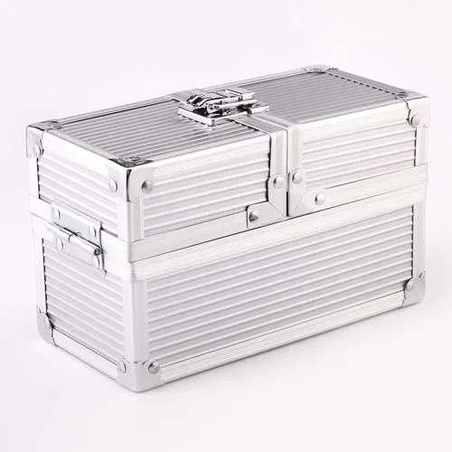 Vista 7 de Caja de dados de doble metal negro para protector de cubierta de almacenamiento de tarjetas comerciales TCG Ultra Pro Sleeve MTG Magic FaB YGO