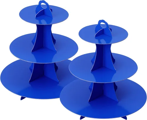 Vista 41 de Soleebee Soporte redondo de 3 niveles para cupcakes, torre de cartón para cupcakes, torre de soporte para pasteles de postre para decoración
