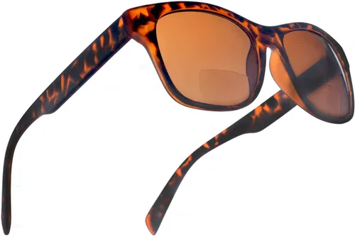 SAMBA SHADES Lentes de sol de lectura bifocales integrados para hombres y mujeres, lectores clásicos de tortuga, sol de verano Marrón