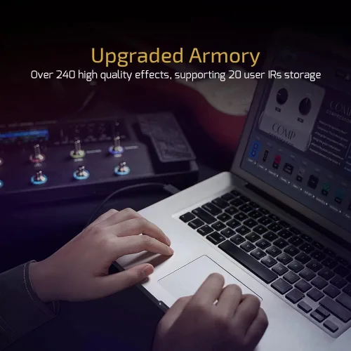 Vista 3 de Valeton - Pedal procesador multiefectos con pedal de expresión, bucle FX, MIDI I/O, modelado de amplificador, gabinetes IR de simulación, estéreo