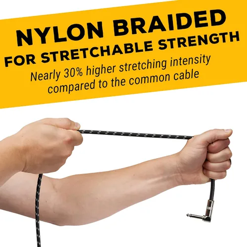 Vista 9 de GLS cable de audio para guitarra, cable de amplificador para bajo y guitarra eléctrica, en ángulo recto, cable para instrumento de 1/4 de pulgada