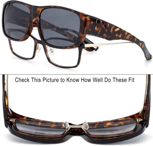 Vista 4 de CAXMAN Polarized Over Glasses Sunglasses for Prescription Frames Small Medium Oversized