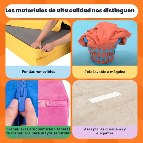 Vista 6 de Nugget - El sofá de juego original para niños - Sofá modular de espuma infantil para sala de juegos, imaginación y juego creativo de extremos