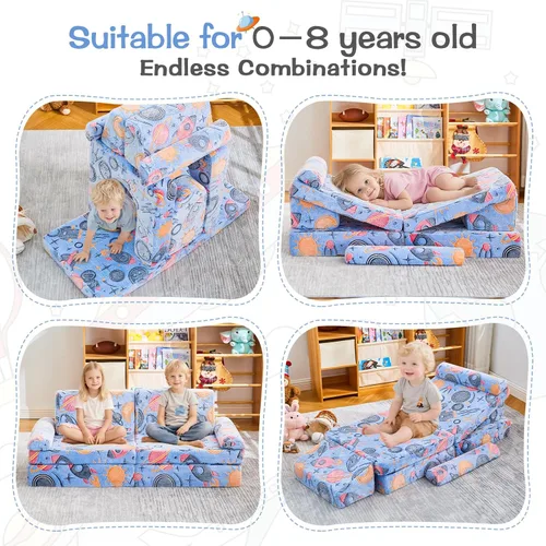 Vista 4 de IFNOW Sofá de juego modular para niños, sofá para niños pequeños, sofá seccional infantil, muebles de dormitorio y sala de juegos para niños