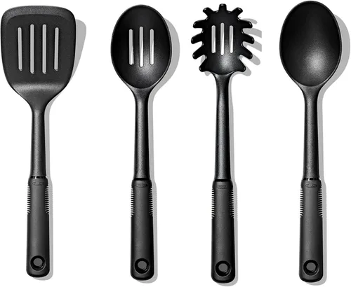 OXO Good Grips - Juego de herramientas de nailon de 4 piezas, 2.3, color negro