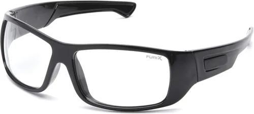 Vista 7 de Pyramex Furix Safety Glasses Black Frame Clear Anti-Fog Lens