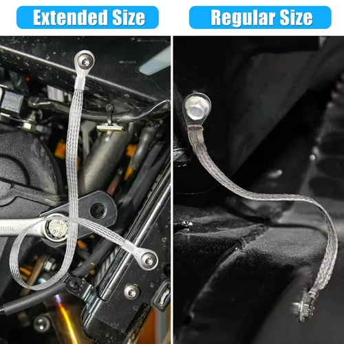 Vista 6 de Linkstyle Correa universal de tierra automotriz, cable de conexión a tierra, alambre de motor de cobre estañado con terminal de 5/16 pulgadas