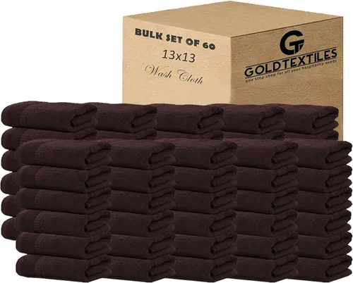 Vista 16 de GOLD TEXTILES Toalla 100% algodón, paquete de 12, 13 x 13 pulgadas, color negro, ultra suave, altamente absorbente, de larga duración y de secado