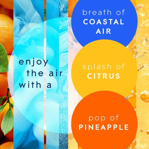 Vista 2 de Glade - Repuesto automático de aerosol, ambientador perfumado para el hogar y el baño, Coastal Sunshine Citrus, 6.2 oz, 2