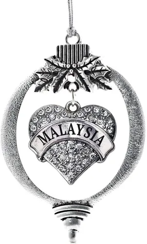 Vista 109 de Inspired Silver Adornos festivos de dije de corazón pave de plata con circonitas cúbicas