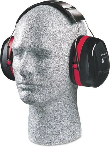 Vista 4 de 3M H10A Peltor Optime 105 - Orejeras de alto rendimiento, color negro y rojo, un par