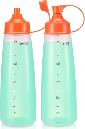 Botellas exprimibles de boca ancha, paquete de 2 botellas de condimentos exprimibles sin BPA para salsas gruesas, resina, manualidades, botellas