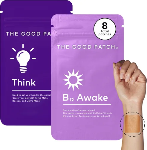 Vista 10 de El Parche B12 de The Good Patch, Parche Natural con Cafeína, B12 y Extracto de Té Verde, Bienestar Vestible a Base de Plantas, Ayuda a Promover