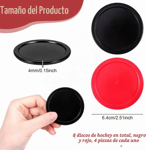 Vista 3 de 2.5 Inch Hockey Pucks, 8 Pcs Air Hockey Pucks Set Durable Puck for Air Hockeys Table