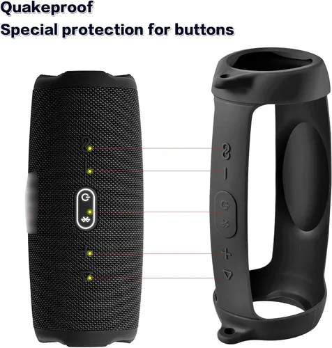 Vista 2 de PAIYULE Funda de silicona para altavoz Bluetooth portátil JBL Charge 5, piel suave de gel de viaje, bolsa de transporte de goma impermeable