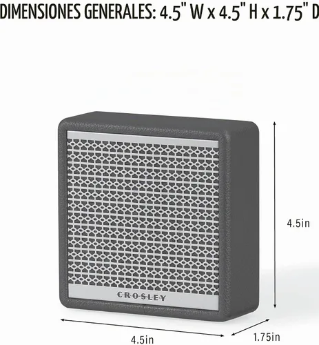Vista 12 de Crosley CR3113A-BK Montero - Altavoz Bluetooth portátil pequeño, color Entrada Bluetooth, altavoces estéreo internos de 20 W de pico, hasta 10