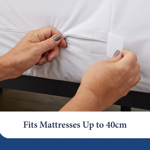 Vista 7 de Cosy House Collection Funda de colchón de lujo con cremallera, artículos esenciales para dormitorio universitario, 100% impermeable, rayón derivado