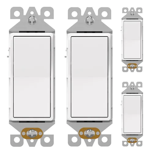 Vista 30 de AIDA Interruptor de Luz Decorativo Basculante de Un Solo Polo, Interruptores de Luz Eléctricos con Conexión a Tierra Automática de 15 Amperios