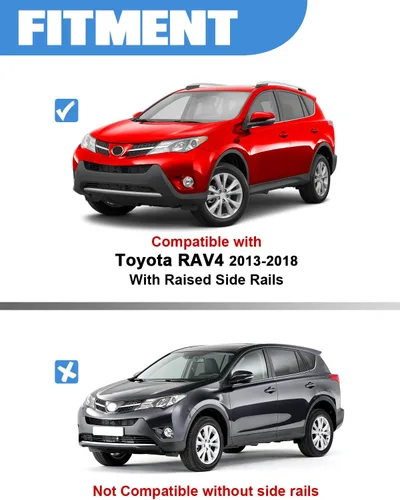 Vista 2 de FengYu Barras Transversales de Techo Compatibles con Toyota RAV4 2013-2018 con Rieles Laterales, Barras Transversales de Aluminio, Portaequipajes