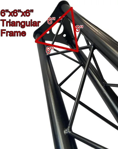 Vista 6 de GRIFFIN Sistema de Soporte de Armadura de Iluminación Triangular 15 Pies (Hand-Crank UP Plus) – Kit de Armadura para Cabina de DJ para Lámparas