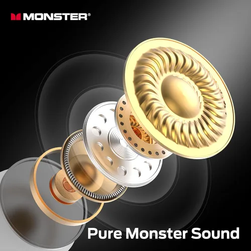 Vista 2 de Monster N-Lite 208 - Auriculares inalámbricos, auriculares Bluetooth, control táctil, auriculares Bluetooth con tiempo de reproducción de 30 horas