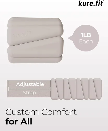 Vista 6 de Peso para Pilates Pesas ajustables para muñeca y tobillo para mujeres Brazaletes con peso 1 libra/ 2 libras cada una (Juego de 2)