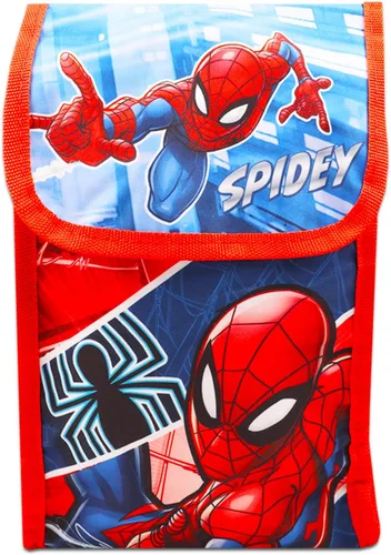 Vista 5 de Fast Forward Mochila Marvel Spiderman con lonchera Paquete con mochila de Spiderman para niños de 4 a 6 años, lonchera Spiderman, bolsa de agua