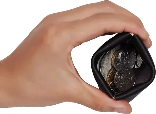 Vista 4 de Travelambo - Monedero de cuero con cierre de boquilla para hombre y mujer