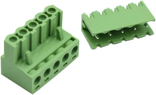 Vista 4 de 4Pin 0.200 in 2EDG Accesorios de audio y video Pin recto hembra y macho PCB Adaptadores de bloque de terminales enchufables verde - (10 piezas)