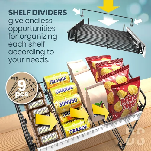 Vista 6 de DS THE DISPLAY STORE Estante de exhibición negro de 3 niveles para caramelos: exhibición de chips para vendedores de aperitivos, camiones de comida