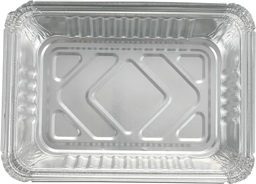 Vista 5 de Paquete de 25 sartenes desechables de papel de aluminio con tapas, latas de pan resistentes de 2.25 libras, capacidad de 8.5 x 6.3 pulgadas, papel