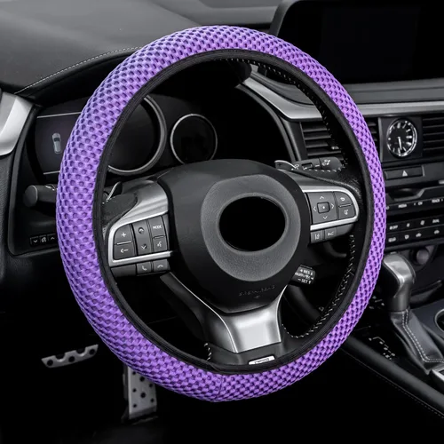 Vista 10 de Alpmosn Funda Elástica Extensible para Volante, Microfibra Transpirable de Seda de Hielo, Antideslizante, Accesorios de Interior de Automóvil