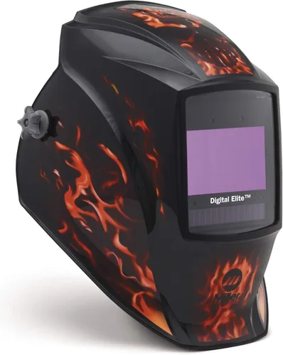 Vista 2 de Miller 281003 Casco de soldadura digital Elite con lente ClearLight, Inferno