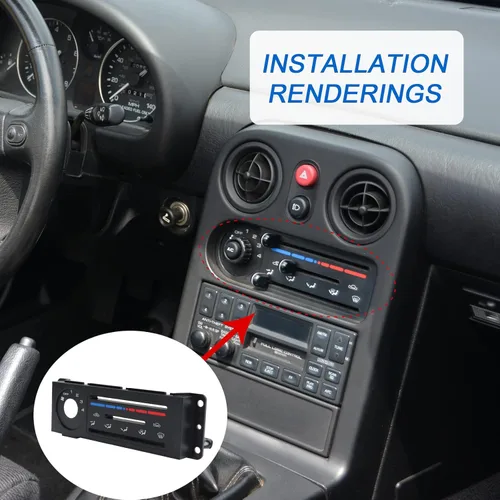 Vista 6 de DICMIC Panel de control del calentador Interior Trim para Mazda Miata 1990-1997 Replace# NA01-61-C04A