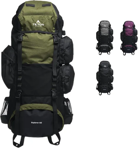 Vista 11 de Teton Explorer 75L Mochila con marco interno para senderismo, camping, mochileros, cubierta de lluvia incluida
