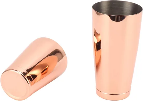 Vista 4 de Mezclador de bartending de 2 secciones, coctelera de acero inoxidable 304 para acampar (chapado en cobre con taza inferior)
