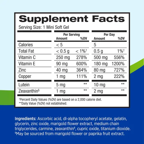 Vista 7 de PreserVision AREDS 2 Vitaminas para los ojos, marca #1 recomendada por el oftalmólogo, suplemento de luteína y zeaxantina con vitamina C, vitamina