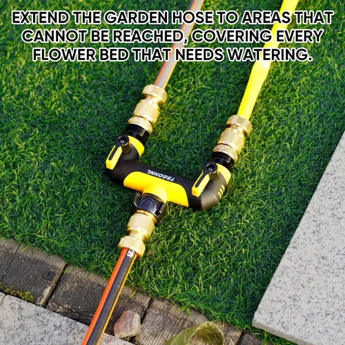 Vista 6 de Divisor de manguera de jardín de 34 pulgadas, adaptador de grifo para exteriores, colector de hidrante de patio, diseñado para múltiples