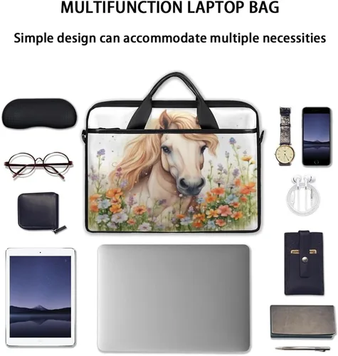 Vista 7 de horse Laptop bag - with padded shoulder straps,suitable for 13-15 inch laptops,men's and women's multi compartment laptop cases,suitable for work