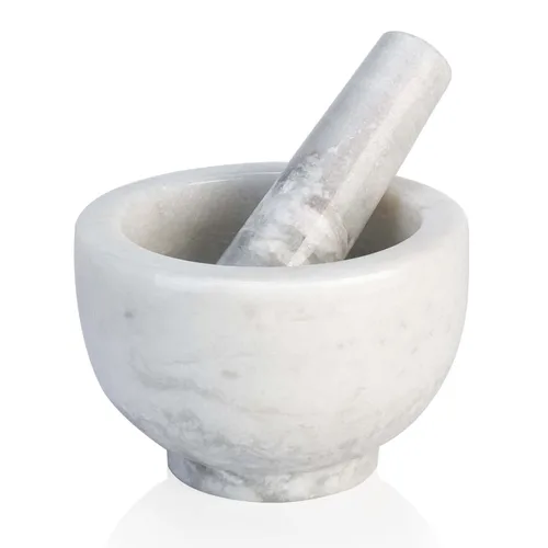 Vista 15 de Koville Juego de mortero y mortero de mármol, tazón de molinillo de 5 a 1.5 tazas para guacamole, salsa, trituradora de píldoras, especias, hierbas