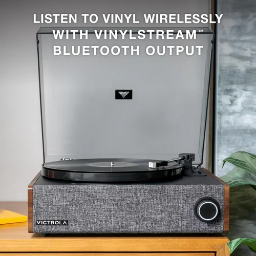 Vista 3 de Victrola Eastwood LP – Reproductor de discos Bluetooth – Tocadiscos de 3 velocidades, cartucho Audio Technica AT-3600L MM, salida Bluetooth Vinyl