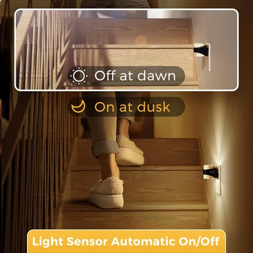 Vista 4 de L LOHAS LED Luz nocturna, paquete de 2 luces nocturnas de burbujas de 3000 K enchufables a la pared, luces nocturnas acrílicas con sensor de luz