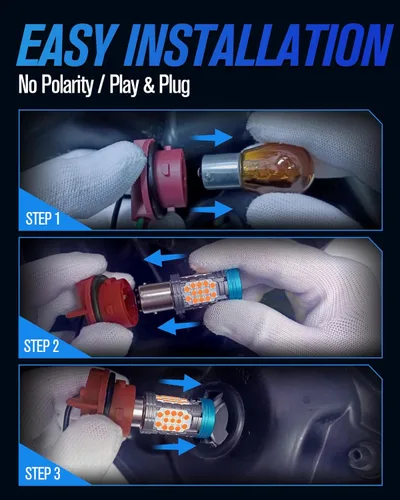 Vista 5 de 1157 Bombilla LED Ámbar, 2057 7528 2357A Bombilla LED de Señal de Giro con Resistencia Integrada CANBUS Libre de Errores, Bombilla Intermitente
