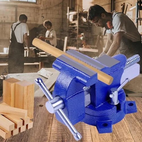 Vista 7 de Tornillo de banco, tornillo de banco de 4-1/2 pulgadas para banco de trabajo, tornillo de banco para el hogar con mandíbula de tubo y tornillo