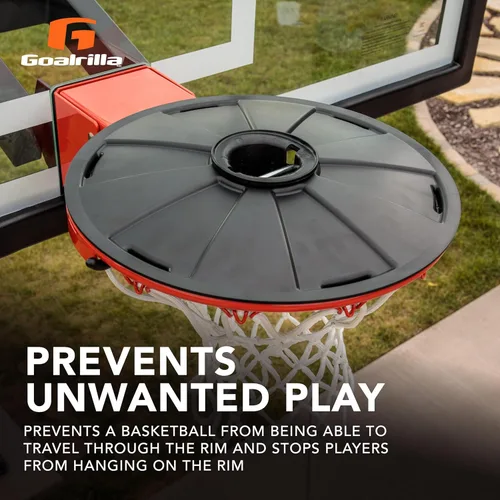 Vista 5 de Goalrilla El bloqueador de llantas de baloncesto protege tu aro con un sistema de bloqueo, color negro