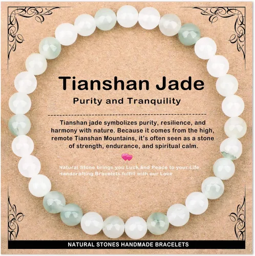 Vista 67 de AD Beads 4mm6mm8mm10mm Handmade Bracelet - Natural Gemstone for Peace and Tranquility - Meditation, Yoga, Healing and Energy Gift for Unisex